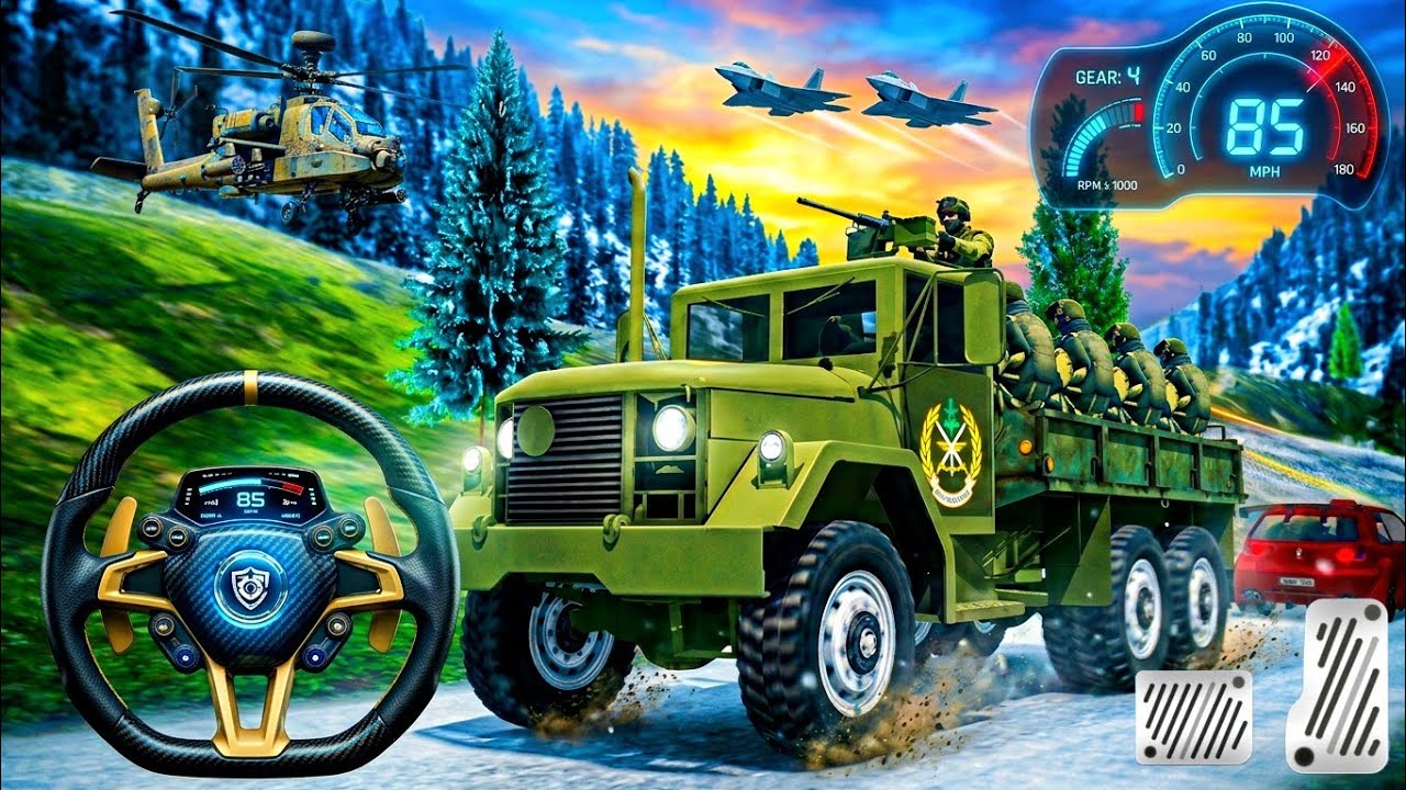 Miltary Truck Driving Simulator | Army Cargo Truck Games 3D | Army Cargo Truck Driving Gameplay 