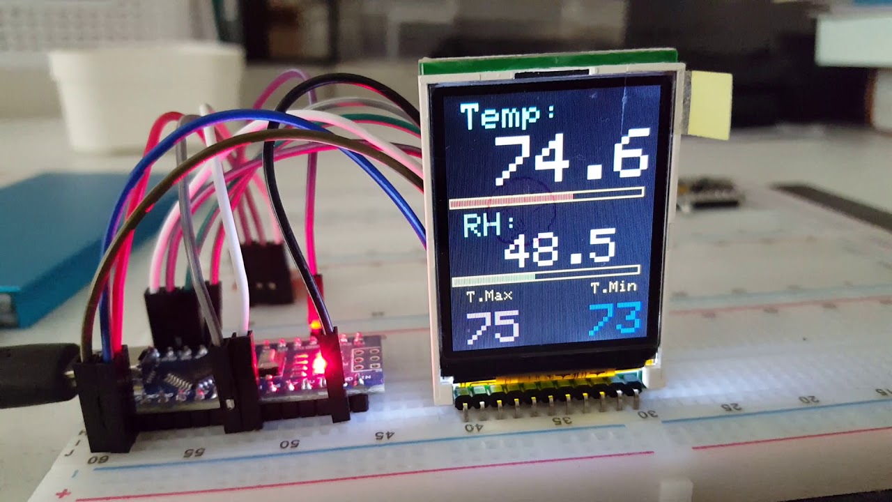 Dht21 temperature humidity color display