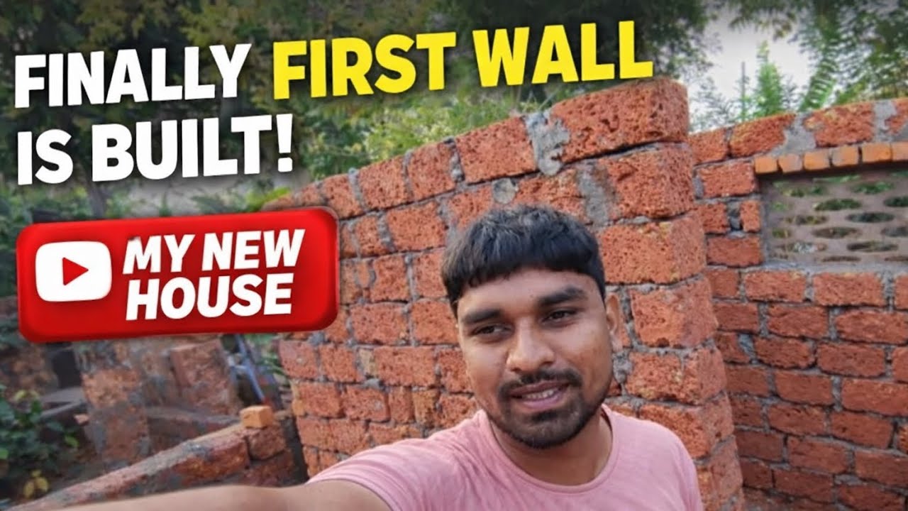 Dream Turning Real ❤️ First Wall Construction Started | New House Vlog