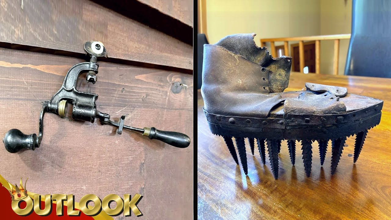 What's This MYSTERIOUS Tool On The Wall Of A Restaurant And This Old Leather Boot With Metal Spikes