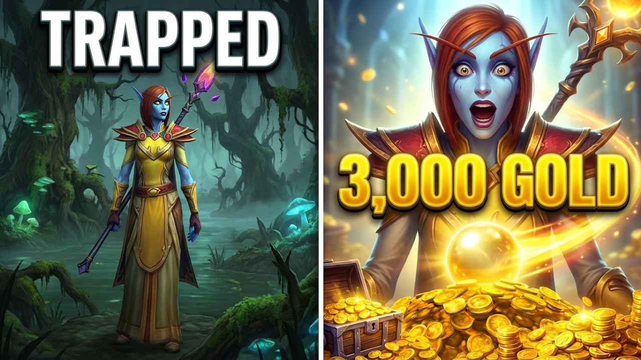 Gold Trapped in the Swamp of Sorrows for one hour