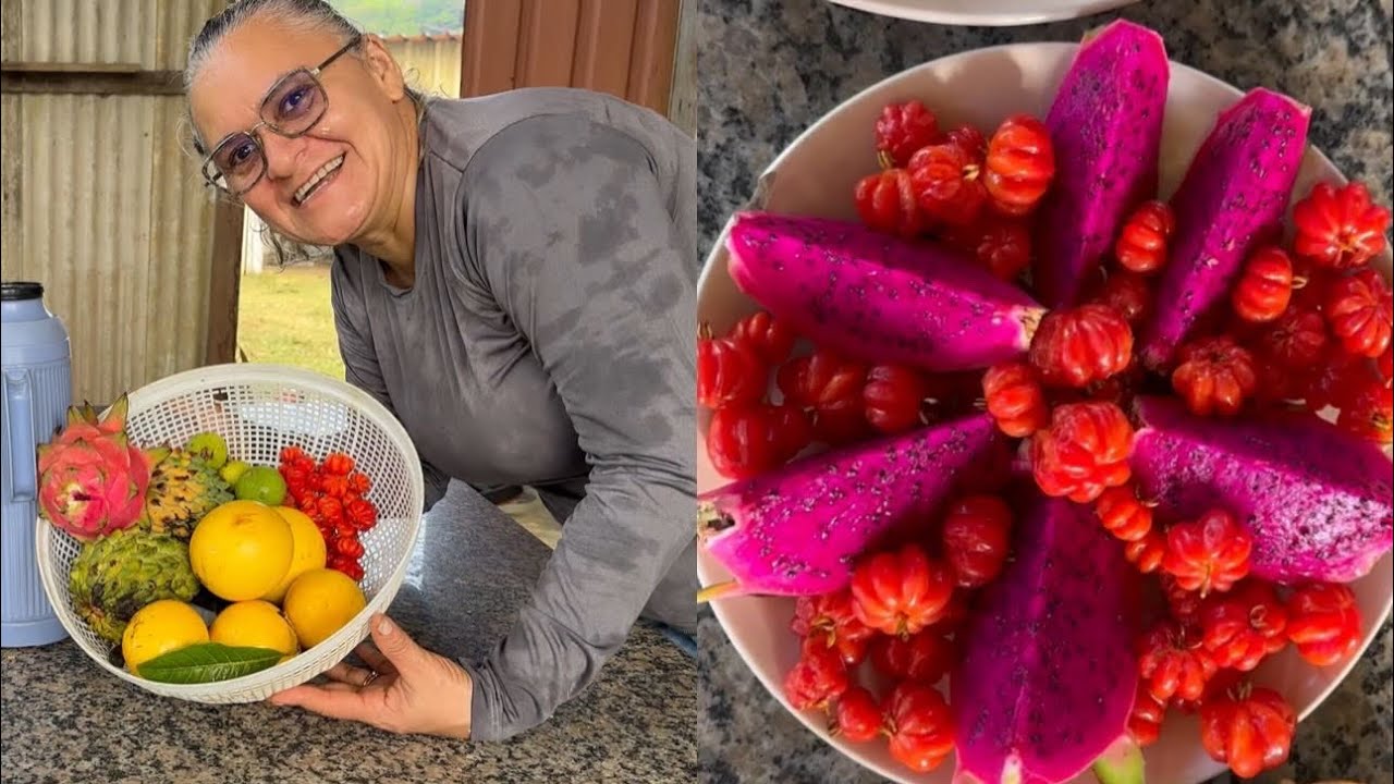 COLHENDO FRUTAS PRO CAFE DA MANHÃ, OLHA COMO ESTA O SITIO! #roça #sitio #vidanaroça #plants #fruit