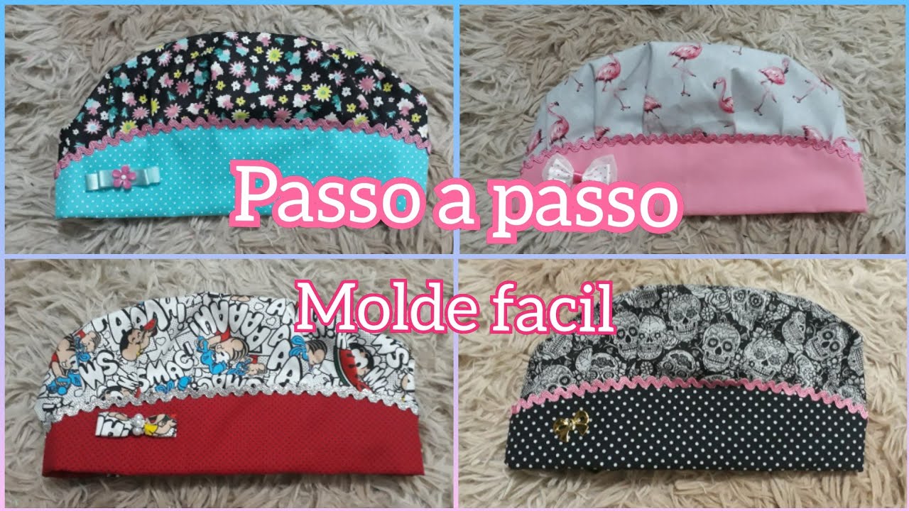 TOUCA DE COZINHA/CIR&Uacute;RGICA - Como fazer touca  passo a passo | Molde F&aacute;cil
