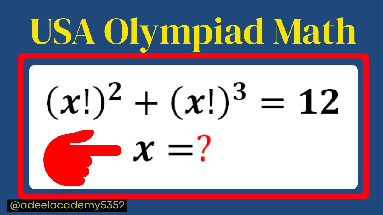 USA Olympiad Math || An Interesting Algebra Math Olympiad || Nice Math Problem | Can you solve this?
