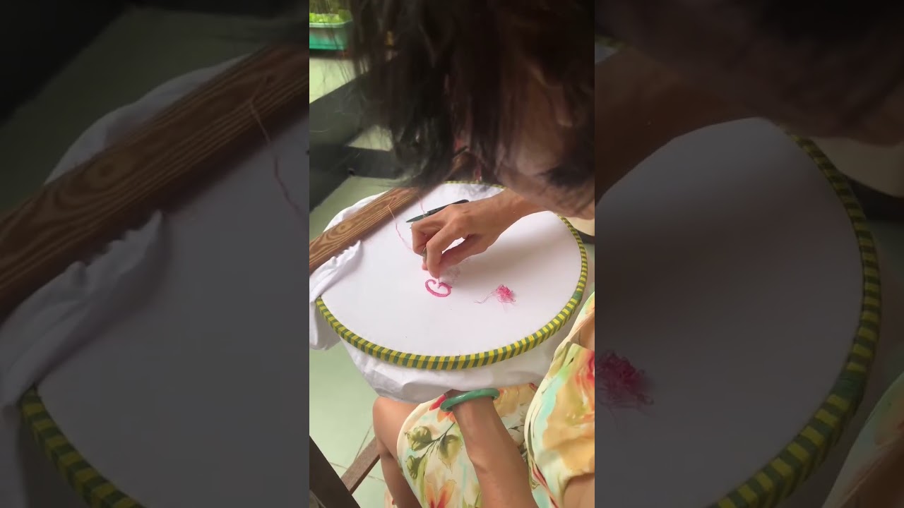 Ninh Khuong | ASMR Embroidery Tutorial: How to Stitch the Word "Family"
