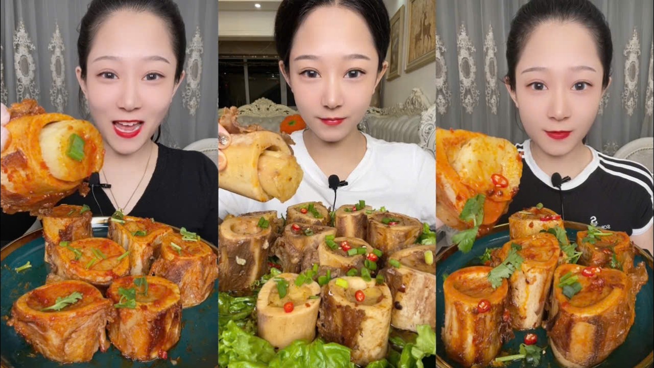 Asmr mukbang eating bone marrow - full 2 hours long - alice food #477