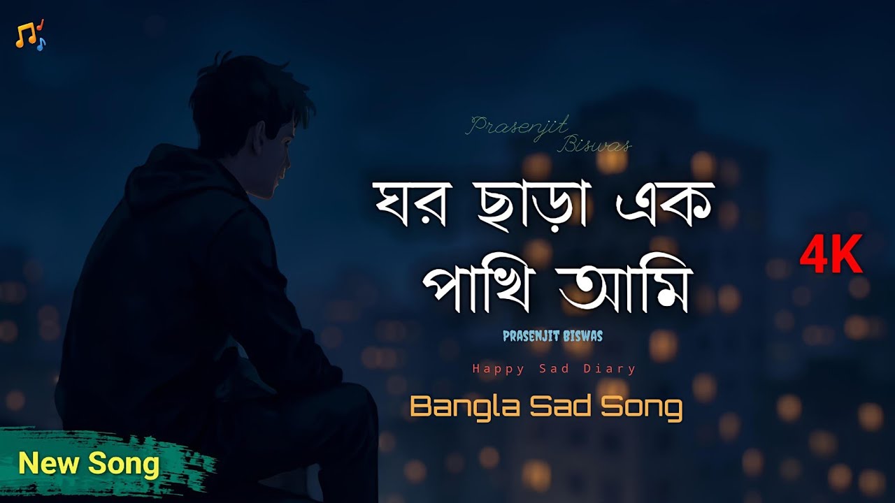 Ghar chara ek pakhi ami (ঘর ছাড়া এক পাখি আমি) New Bangla Very Sad Song || Happy Sad Diary