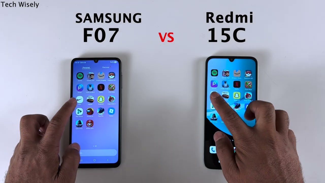 SAMSUNG F07 против Redmi 15C — тест скорости