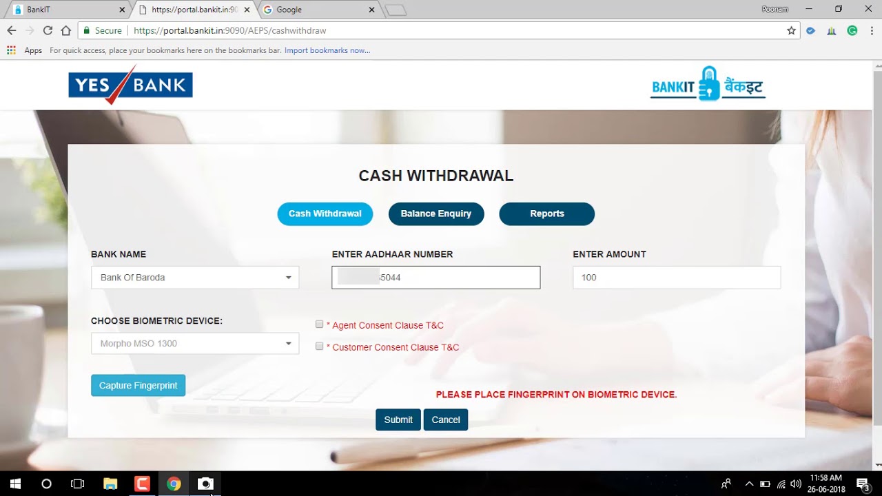 How to do Cash Withdrawal via AEPS