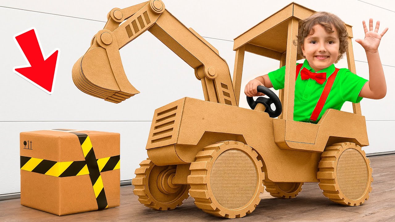 Cardboard Cars Challenge for kids