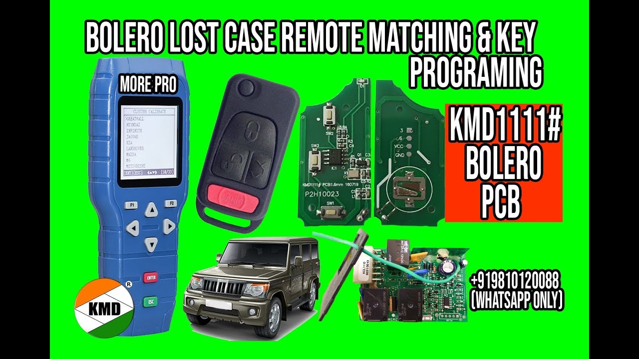 KMD MAHINDRA BOLERO LOST CASE FLIP REMOTE MATCHING AND KEY PROGRAMING