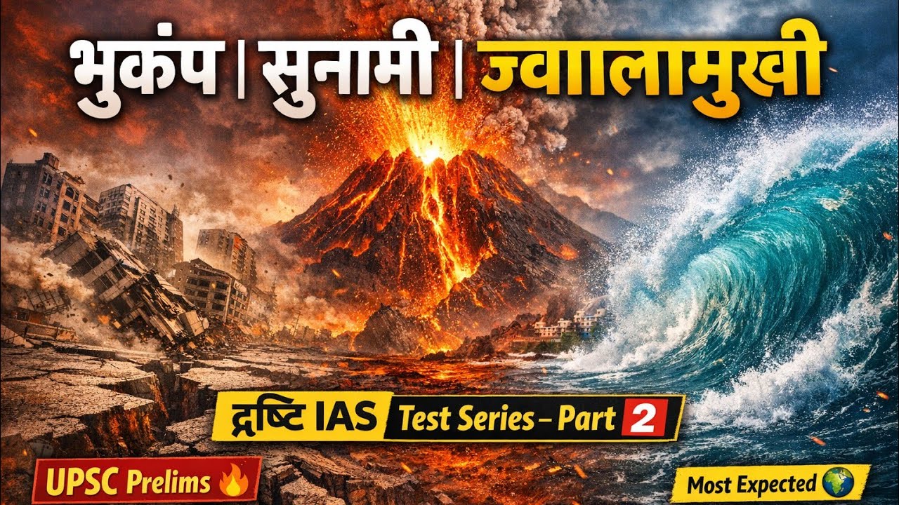 Drishti IAS Test Series | Class 5 Geography | भूकंप, सुनामी और ज्वालामुखी