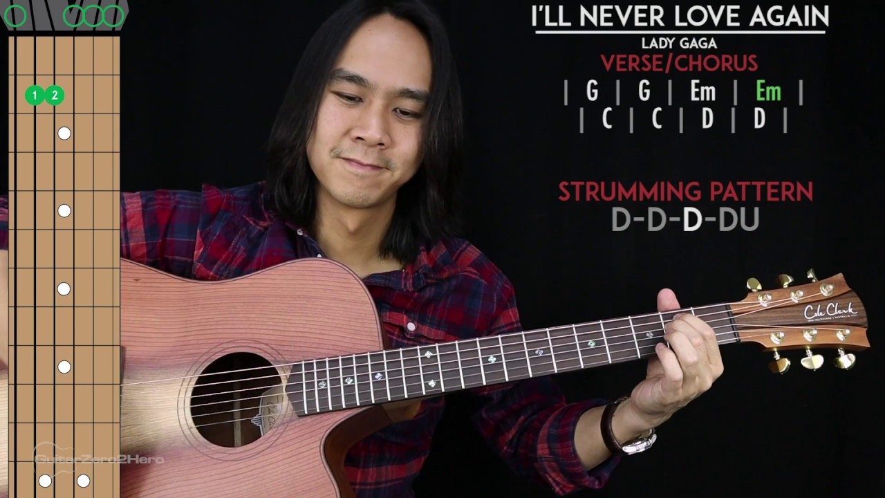 I'll Never Love Again Guitar Cover Acoustic - Lady Gaga  🎸 |Tabs + Chords|