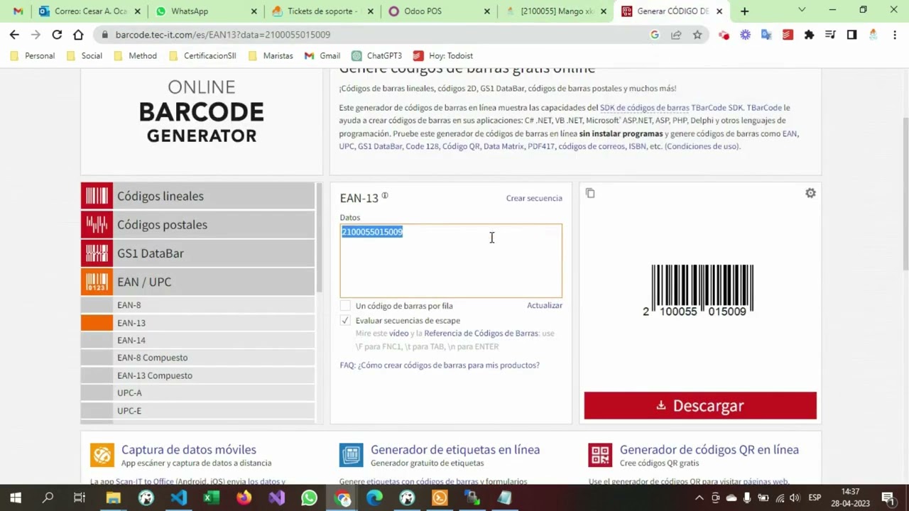 POS - Leer código de barra con peso