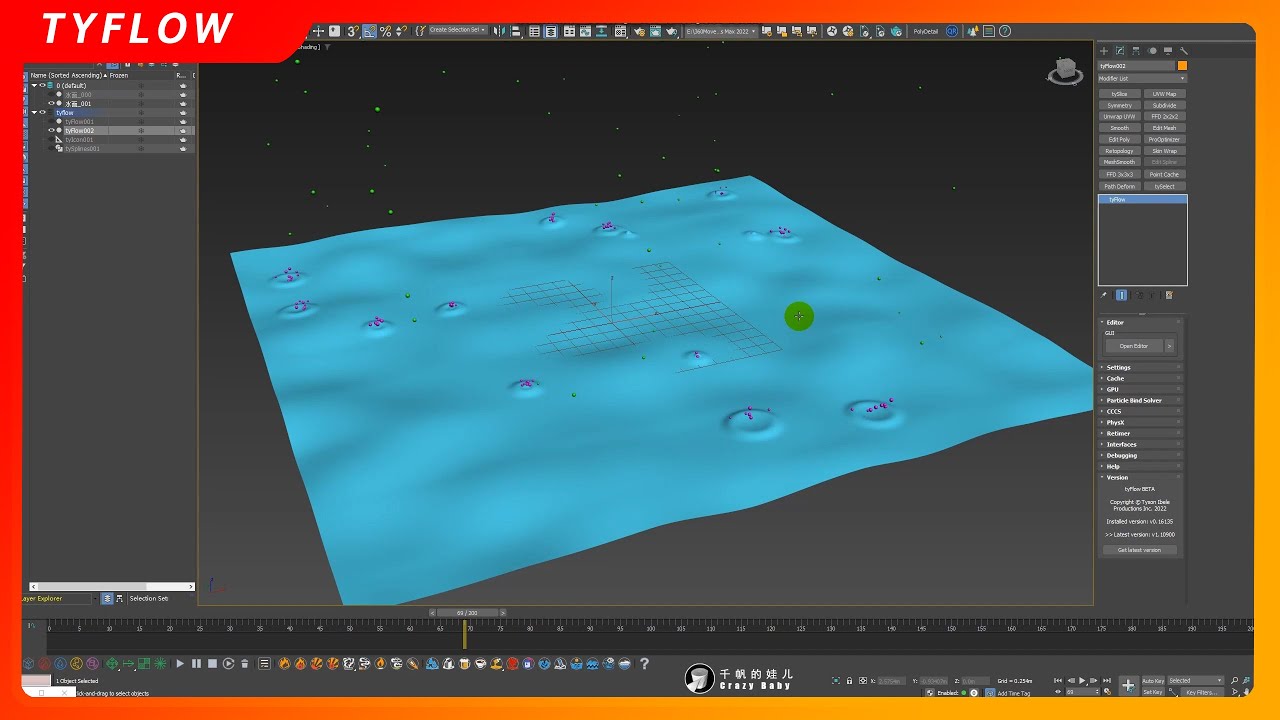 TYFLOW Particle Tutorial 02  Make raindrops fall on the water surface to create ripples