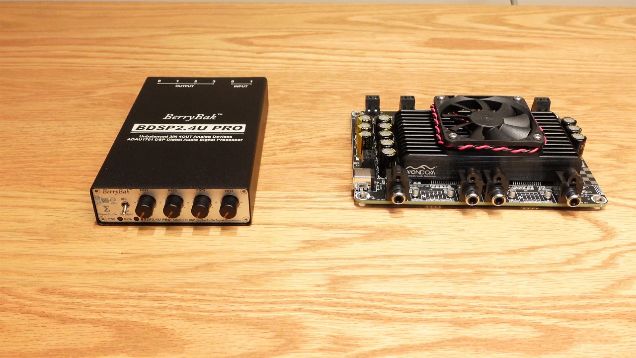 Connect BDSP2.4U PRO ADAU1701 DSP Preamp to 4x100W AMP for High-Power Digital 2-Way Crossover System