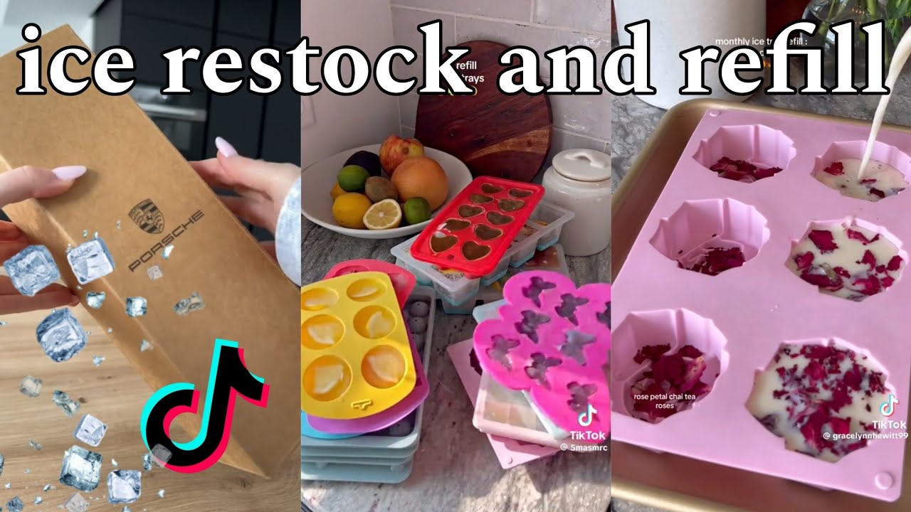 ice drawer restock 🧊 ice tray refill💧asmr tiktok compilation 🌼