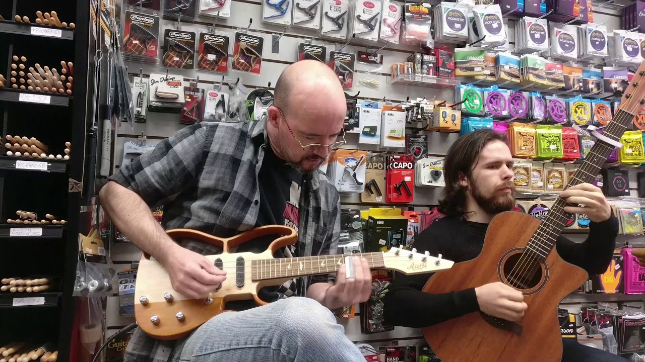 Soprano electric guitar in Music Minds Music Shop In Dublin, Ireland.