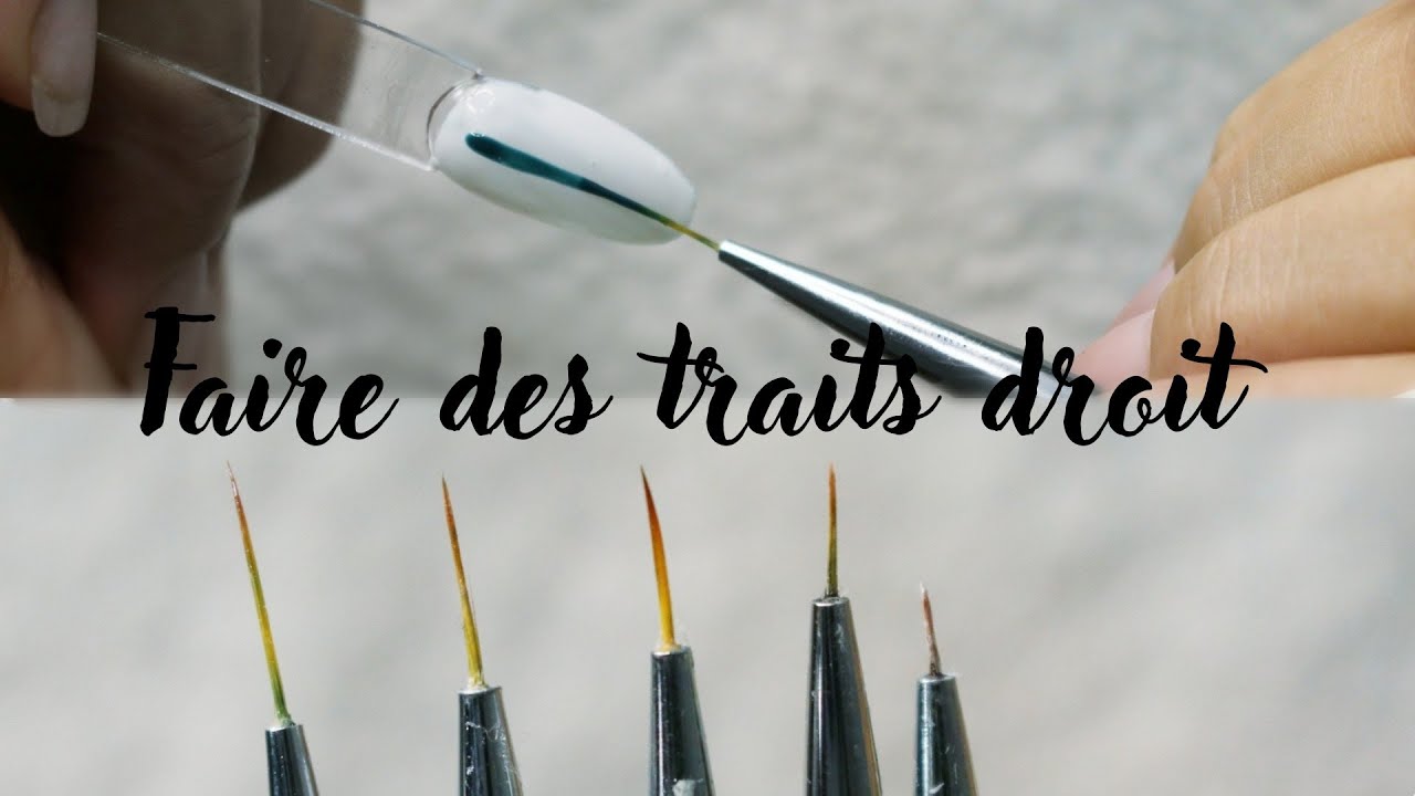 COMMENT FAIRE DES TRAITS DROITS | Faire des traits au pinceau nail art