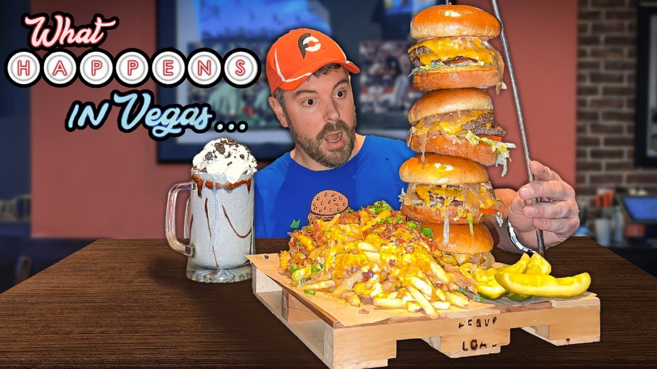 This Las Vegas Burger Challenge Is So BIG That It Gets Served on a Wooden Pallet!!