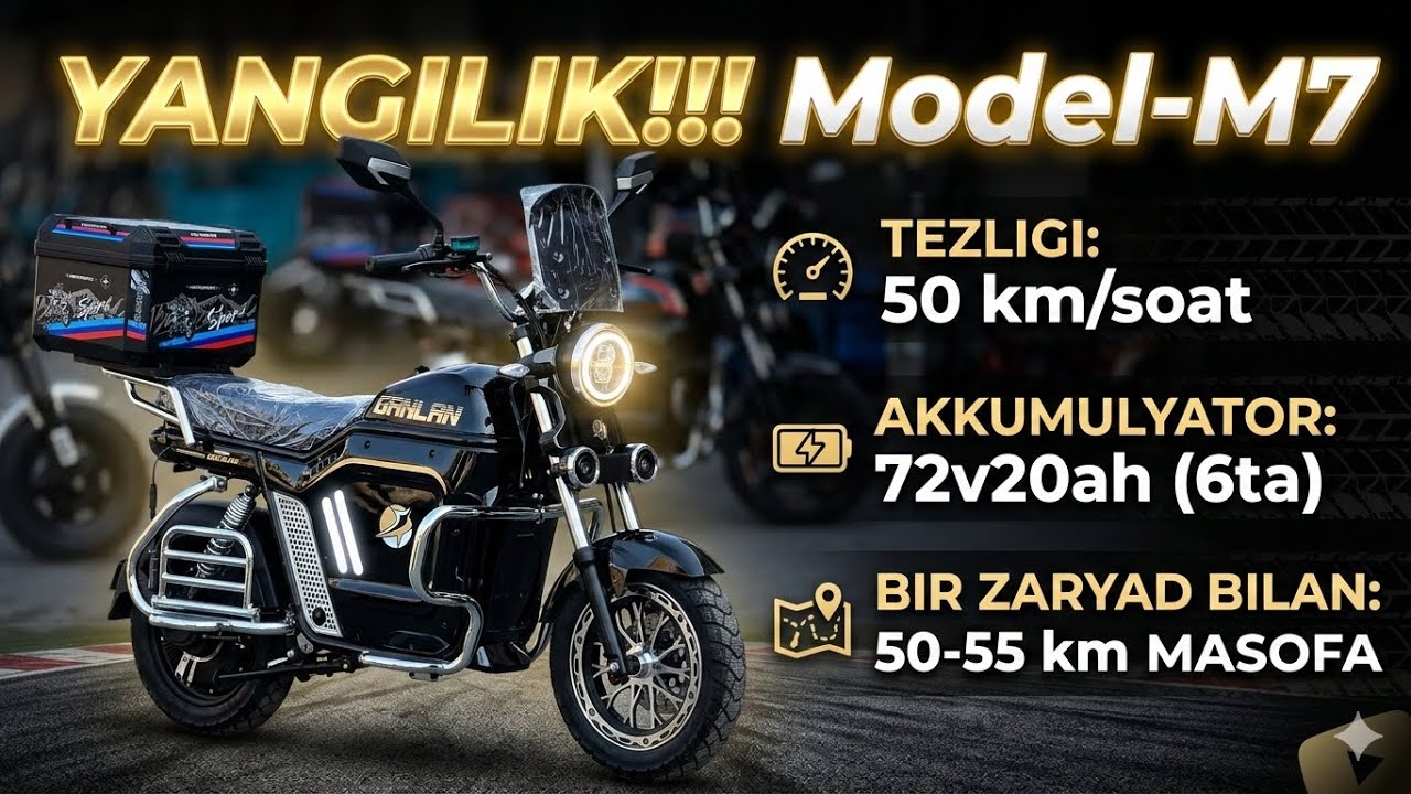🔘Model- M7🔋Akkumulyator:72v20ah (6ta)Murojaat uchun📞 +99890164222📞 +998970423557📞 +998888170034