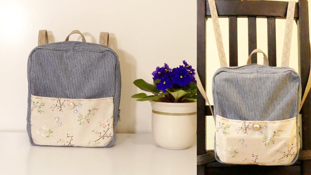DIY BACKPACK: Mini Rectangular Backpack Out of Old Jeans