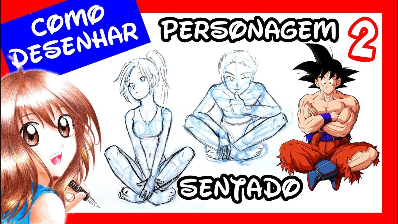 Como Desenhar Personagem Sentado 2 -  Pernas Cruzadas