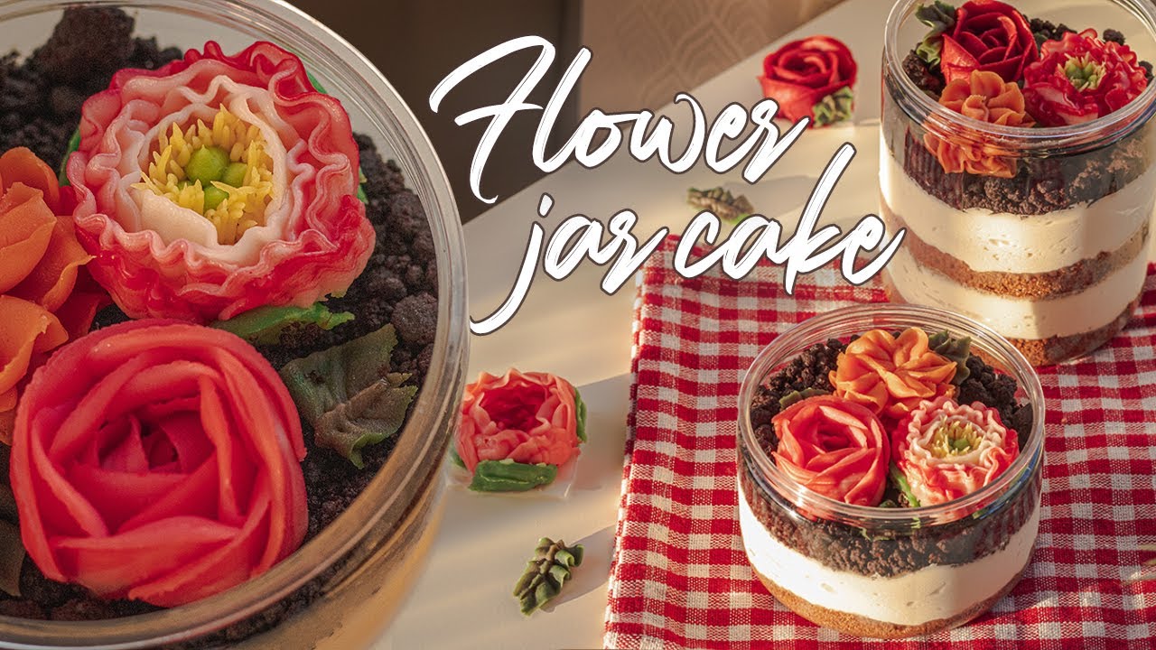 【RECIPE】Realistic Flower Jar Cake with Edible Soil / We Dont Want Flowers for Valentines Day