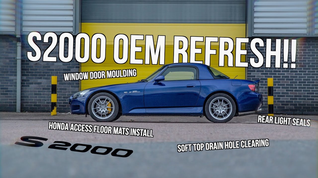 Honda S2000 OEM Window Door Moulding, Rear Light Seals, Soft Top Drain Clean & Floor Mat Install! 4K