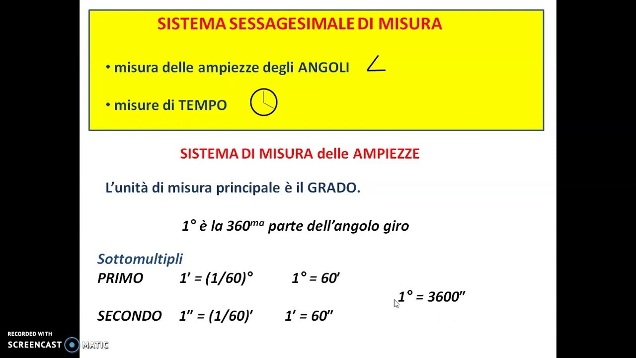 forma normale misure sistema sessagesimale