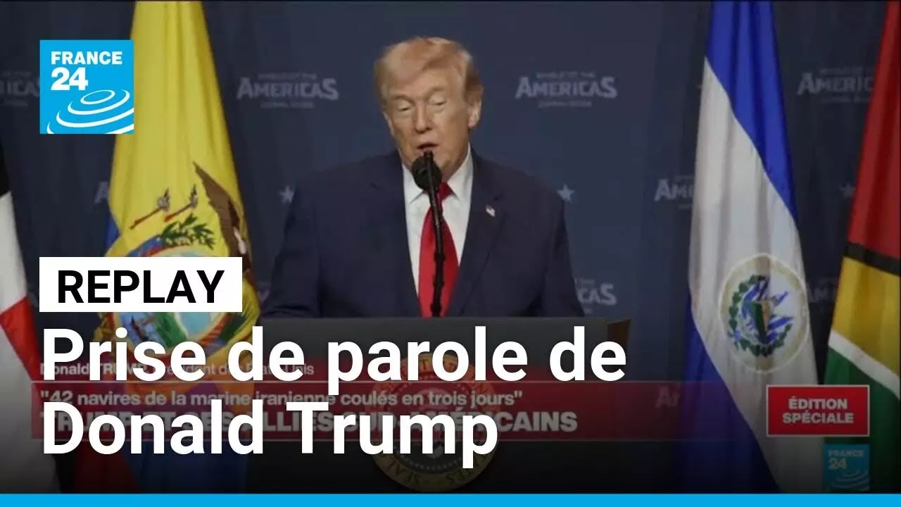 Prise de parole du Président des Etats-Unis Donald Trump à Miami • FRANCE 24