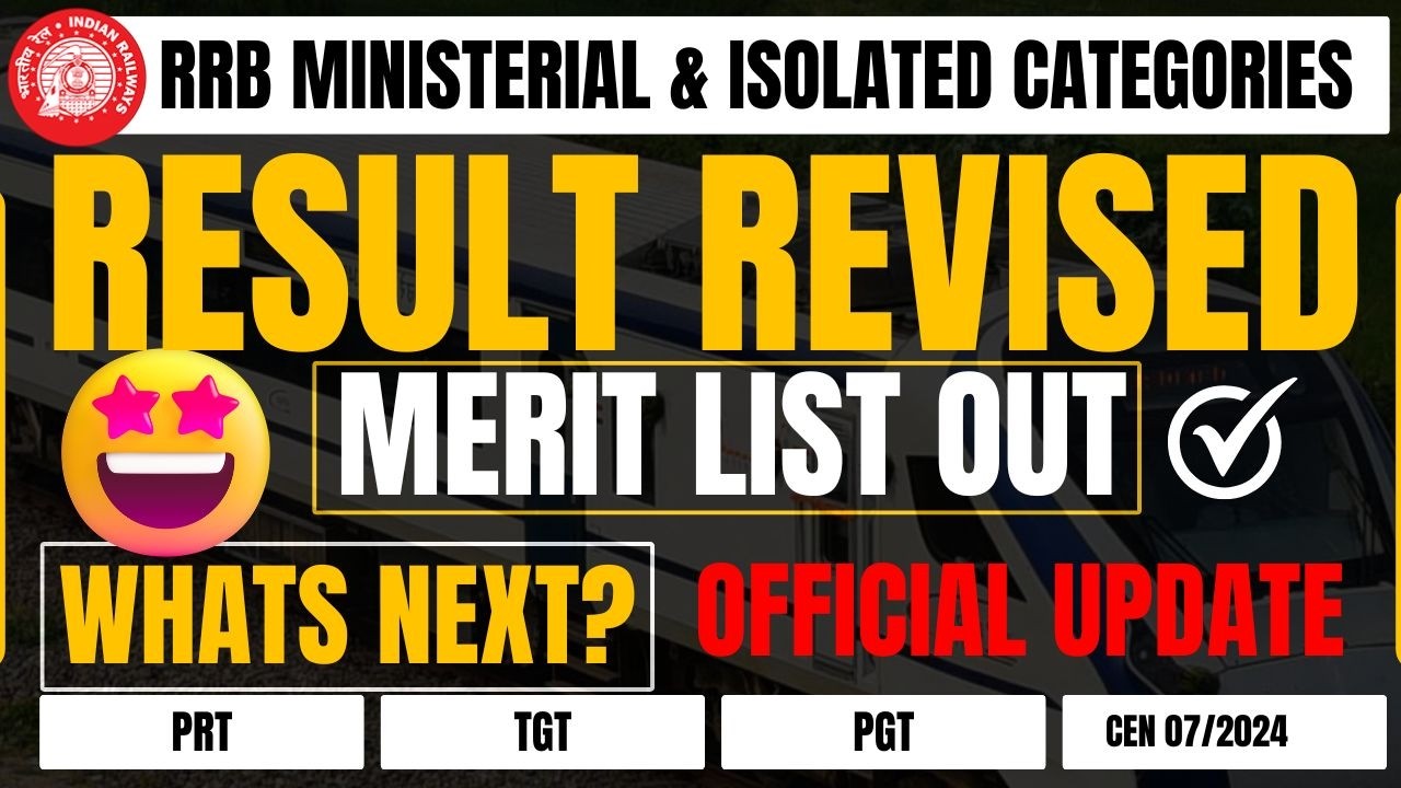 RRB CEN 07/2024 Bilaspur PGT Result Revised | Cutoff Released | TGT When  | Important Good News