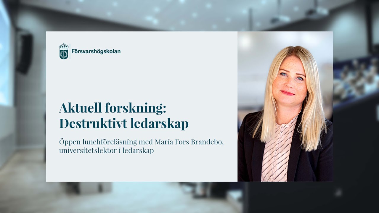 Destruktivt ledarskap - Maria Fors Brandebo