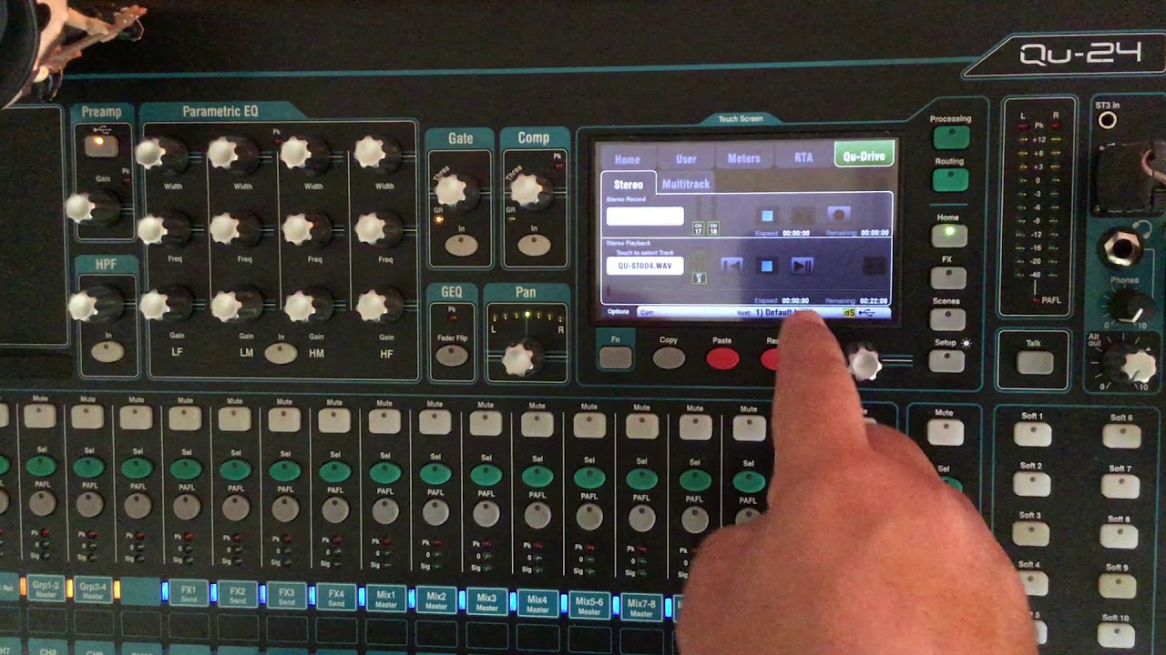 QU 24 +AR2412 Allen & Heath video 2  Grabación y reproducción desde USB QuDrive y USB-B