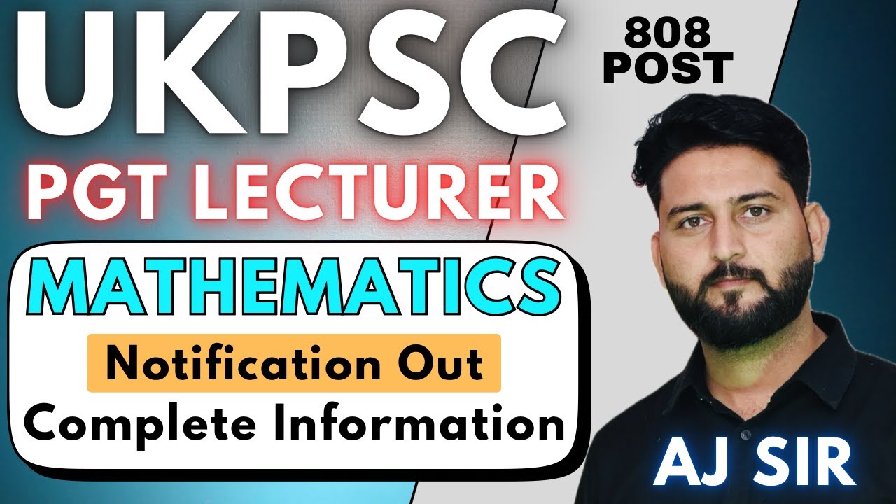 UKPSC PGT Lecturer 2026 Mathematics | Complete Syllabus, Exam Pattern & Strategy | Recorded Course