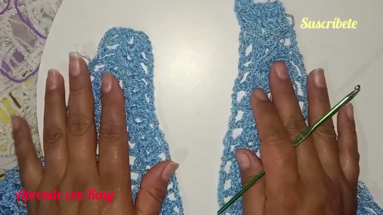 🩵Top celeste a crochet 🩵parte 2/2 
