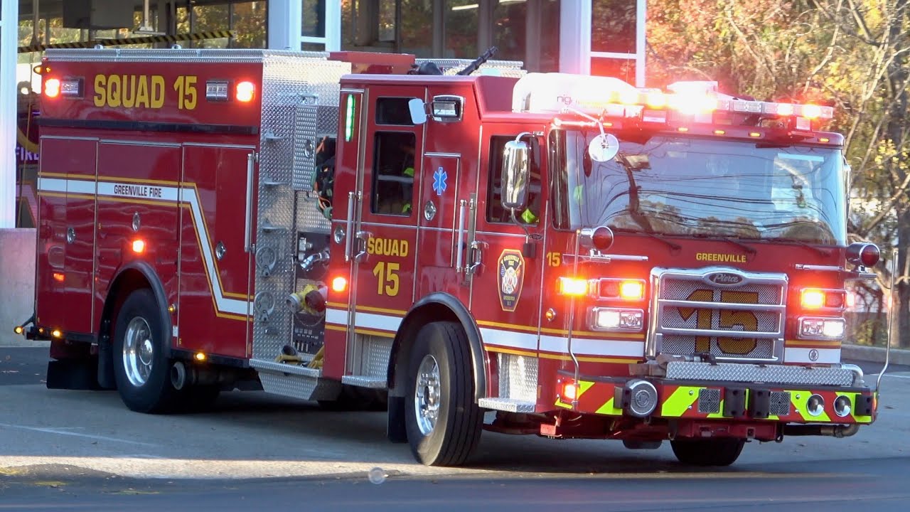 Greenville FD *NEW* Car 2152, Ladder 4, & Squad 15 Responding