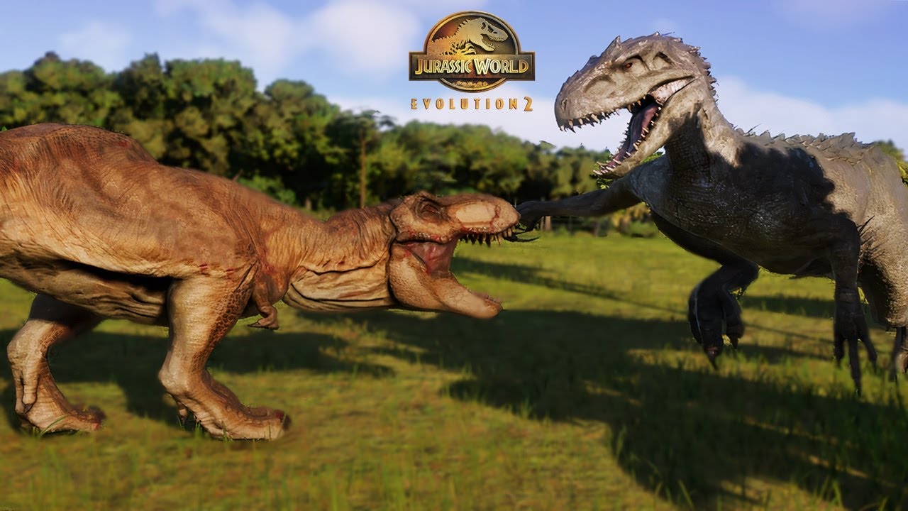 Indominus Rex vs T Rex Battle | Jurassic World Evolution 2