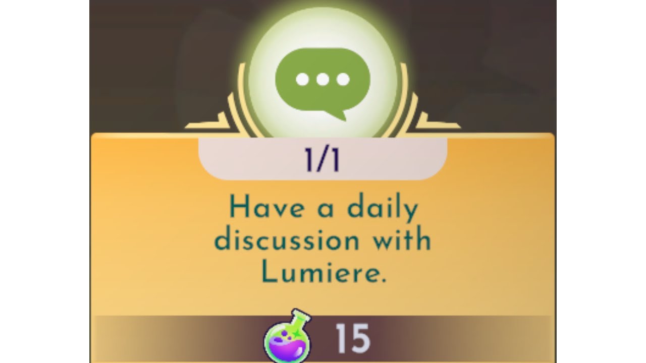 Have a daily discussion with Lumiere - Disney Dreamlight Valley
