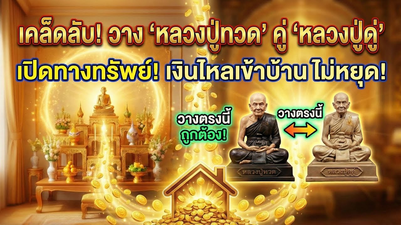 เคล็ดลับ บูชาพระคู่บ้าน วางหลวงปู่ทวดคู่หลวงปู่ดู่ตรงไหน เงินไหลเข้าบ้านไม่หยุด  #คาถามหาจักรพรรดิ