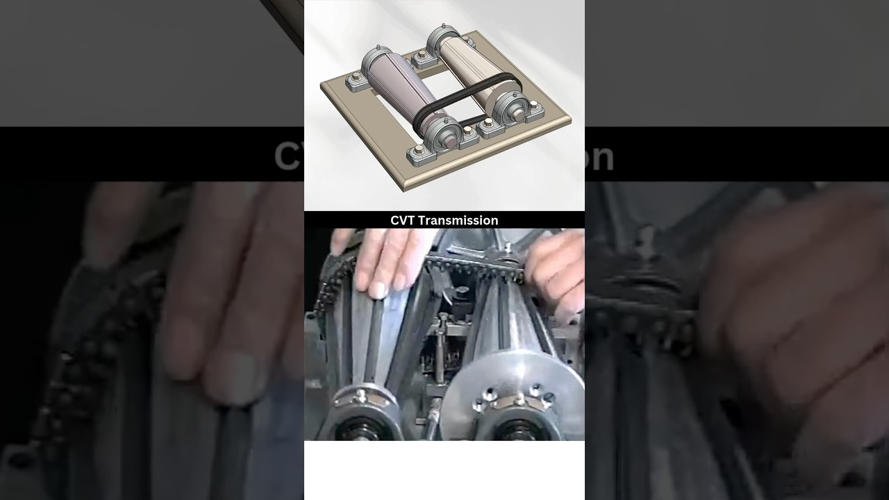 CVT Transmission- How does it work? 🤔 Cone CVT - Speed increase and decrease ⬆️⬇️ #solidworks #cad