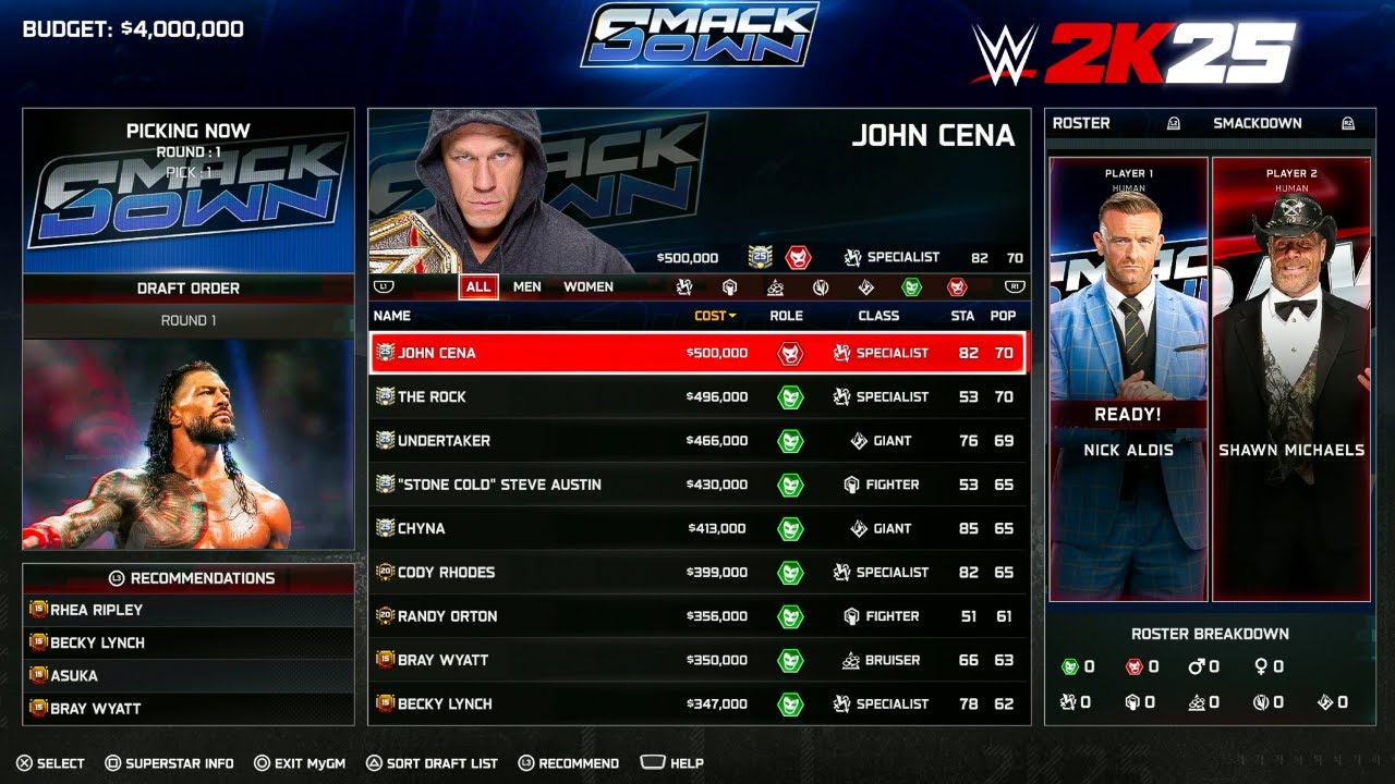 WWE 2K25 - My GM Mode Draft Special