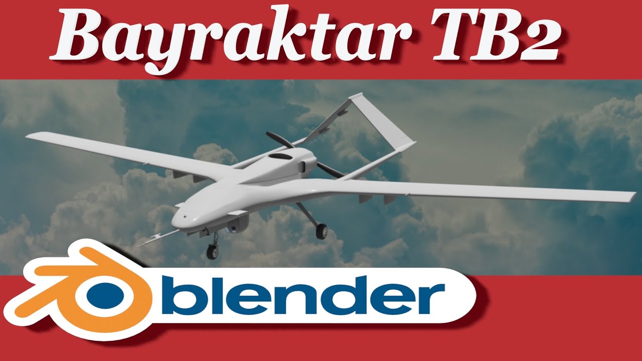 Bayraktar TB2 drone modeling Blender 2.92
