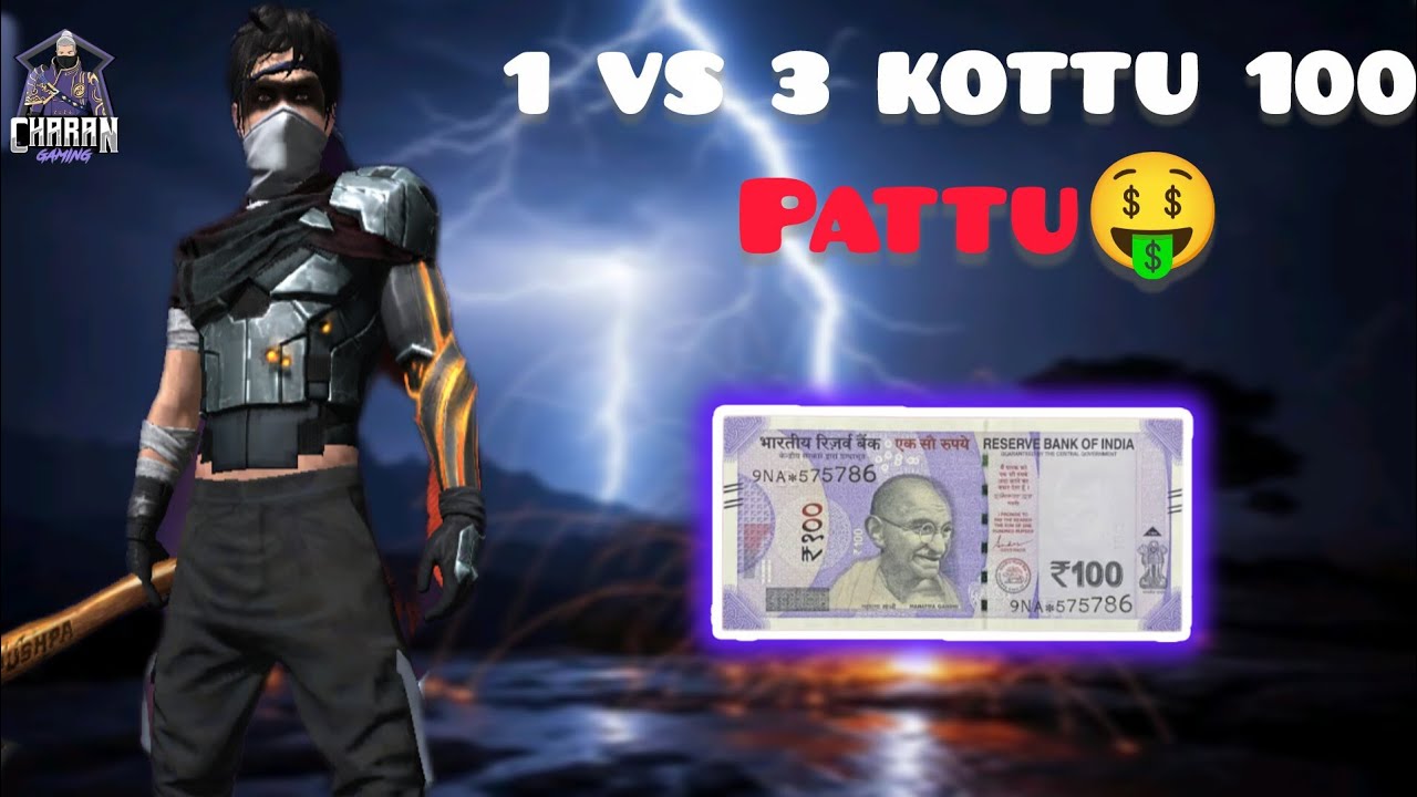 CHARAN GAMING TELUGU FF is live 1vs3 kottu 100pattu🤑🤑🤑