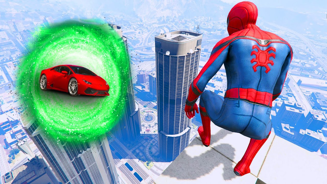 GTA 5 Random Portals #77 (Spider-Man Stealing Car From Neighborhood)