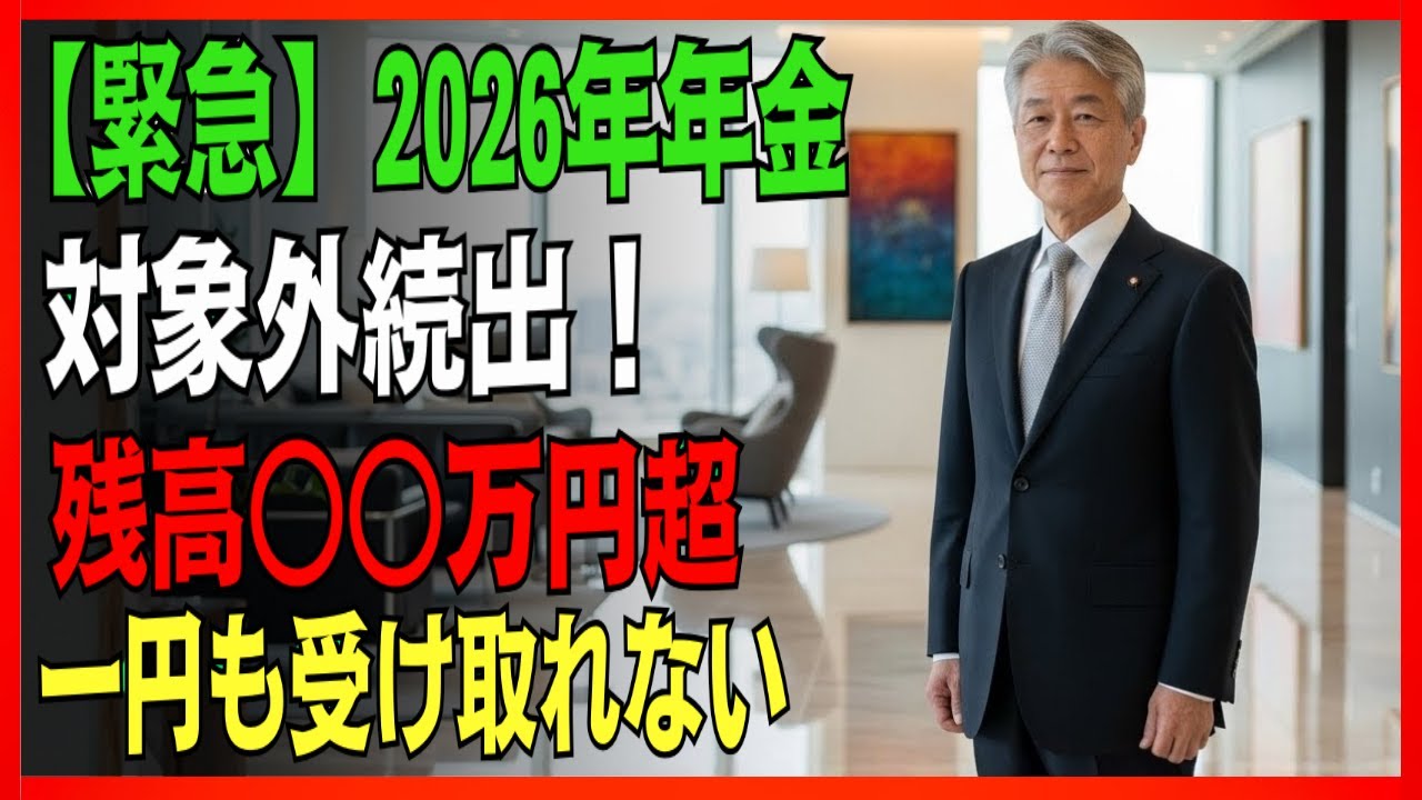 【緊急速報】受給対象外続出!? 2026年の年金、通帳残高「○○万円」を1円でも超えると、一円も受け取れません！1961年以前生まれは必ず確認！#年金#2026年年金#老後資金