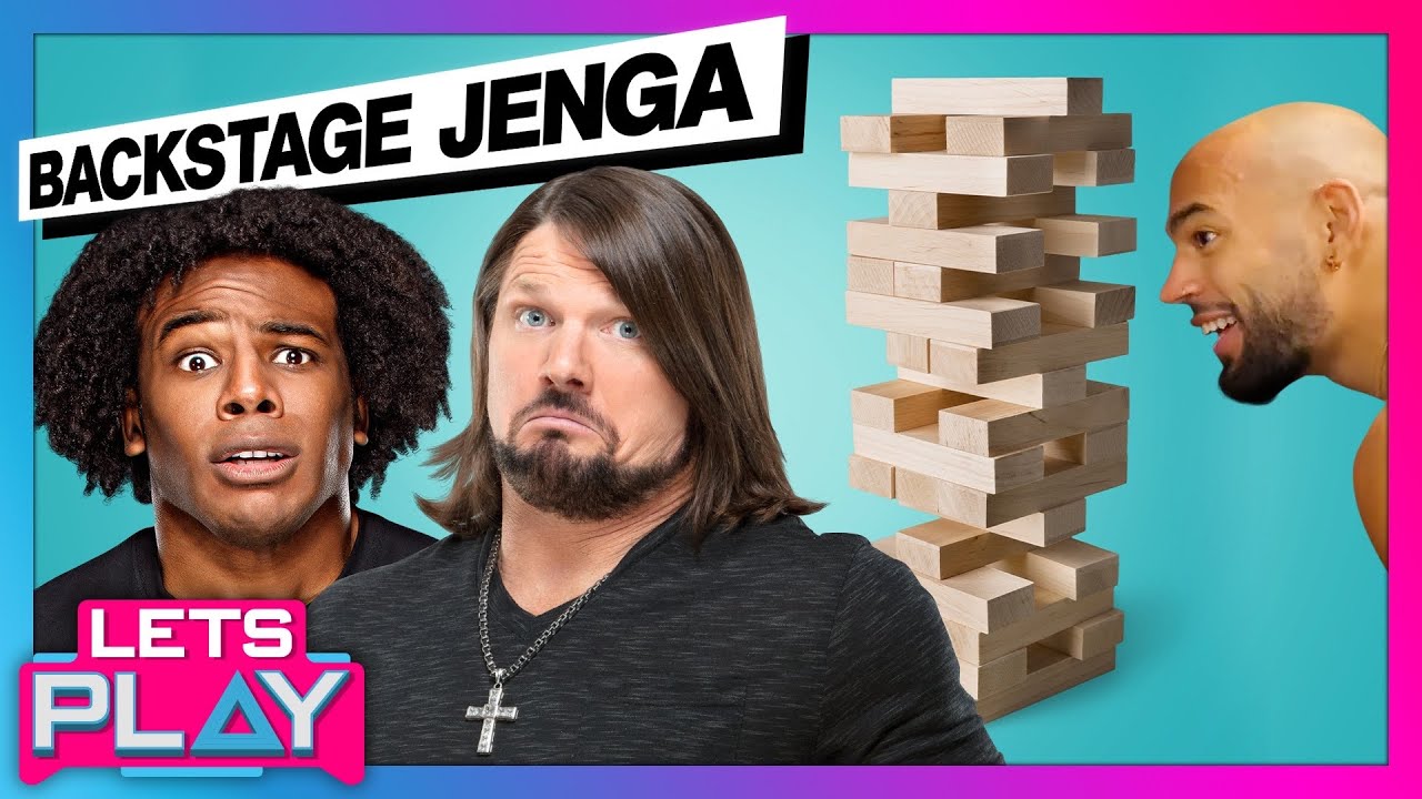AJ Styles, Mikaze & Austin Creed play JENGA backstage at Raw!
