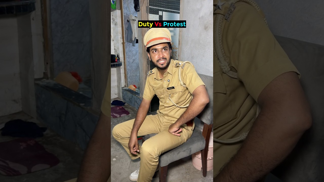 Duty Vs Protest 🤔 #comedyvideos #funny #protest #cjp #jantarmantar #hasle
