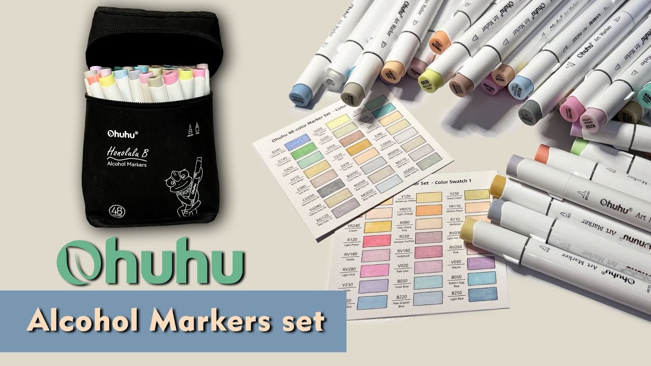 ASMR Unboxing Ohuhu Alcohol Marker Set | 48 Colors for Beginners 🎨💖