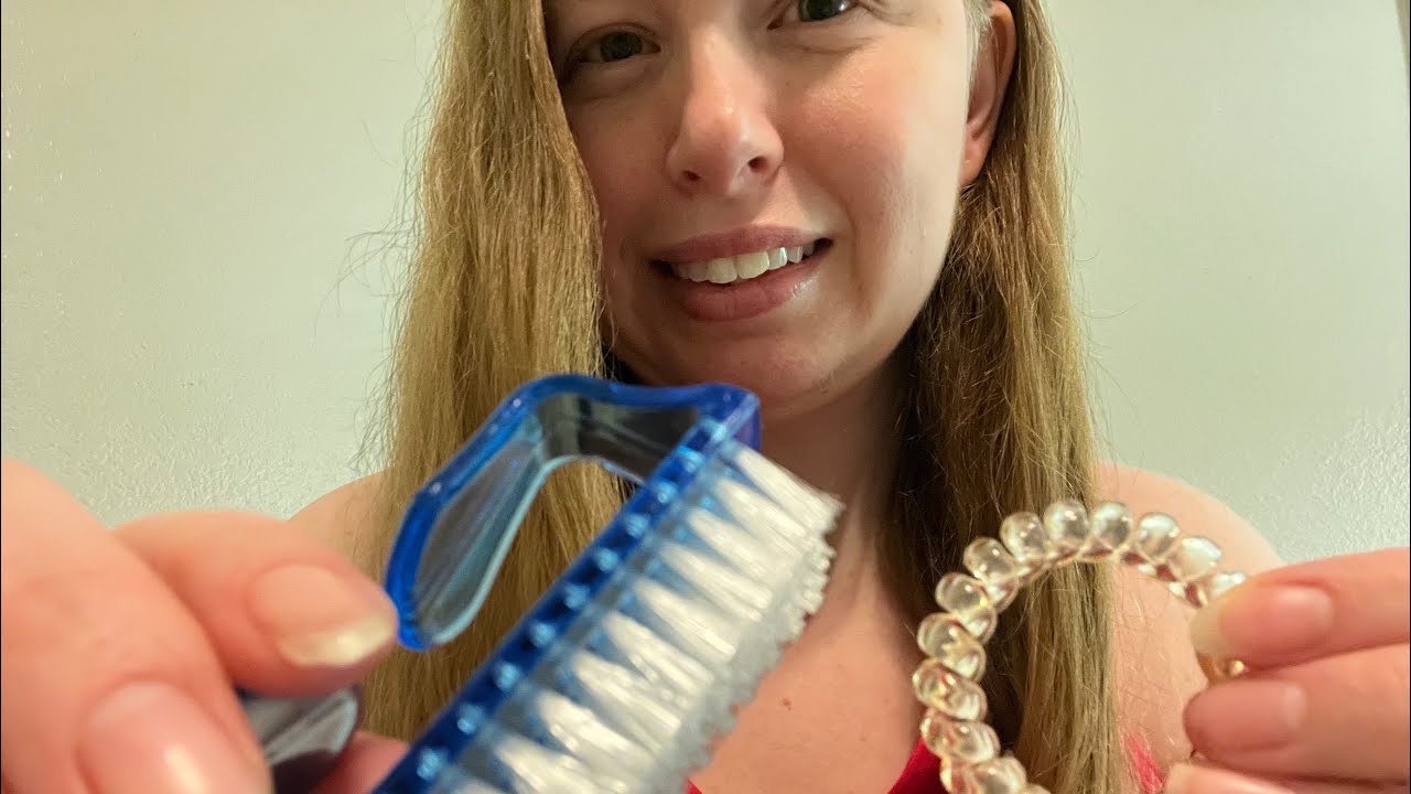 ASMR doing your nails and ear cleaning whispering